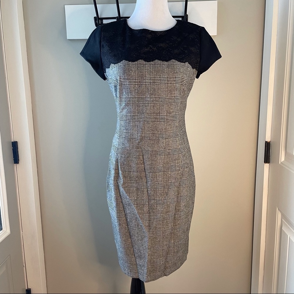 Zara Basic Wool Blend Lace Dress large